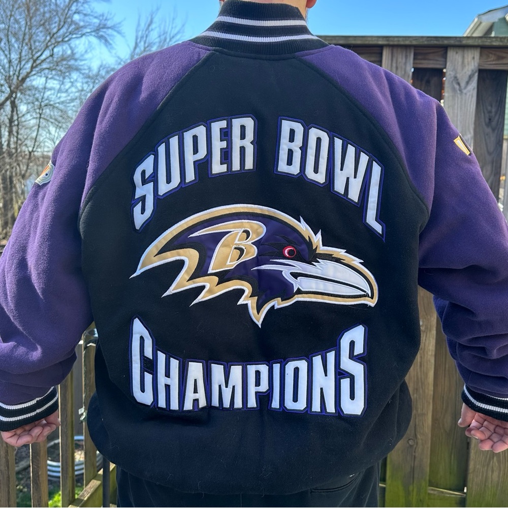 NFL Baltimore Ravens two time Super Bowl Coat Never Worn Perfect Stitching!!